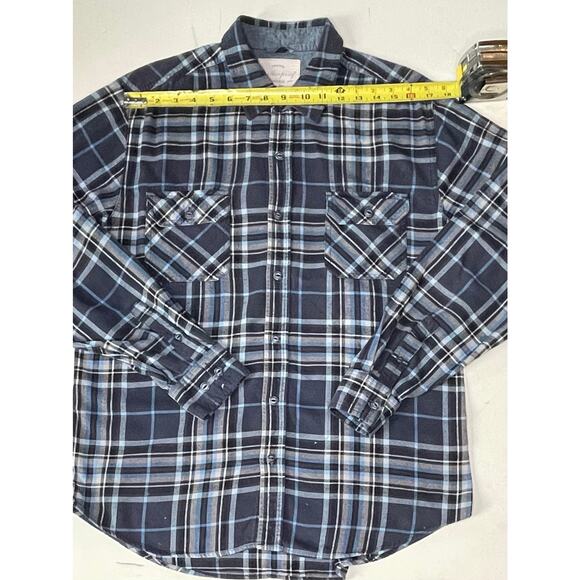 VTG Weatherproof Plaid Flannel Shirt Men’s Sz L Grunge Utility Vibes Rave - Picture 3 of 10